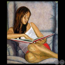 LETICIA LEYENDO, 2005 - Pintura de SILA ESTIGARRIBIA