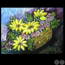 FLORES EN CANASTO - Obra de Marilú Sosa - Año: 2008