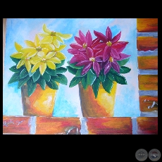 MASETAS Y FLORES - Obra de Marilú Sosa - Año: 2009
