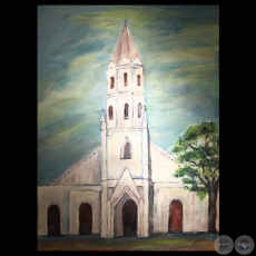 IGLESIA DE CAAZAPA (Óleo de STELLA DE MARTINO)