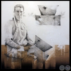 AUTORRETRATO CON MAQUETA, 2009 - Acrílico de FÉLIX TORANZOS