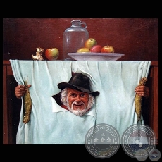DEBAJO DE LA MESA - Óleo de LEONARDO TORFS
