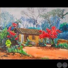PAISAJE CAMPESINO - Acuarela de Francisco Torne Gavalda - Año 1982