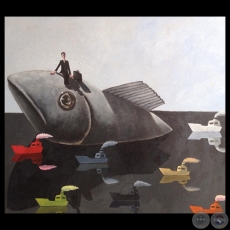 VIAJAR EN PEZ, 2014 - Óleo de RICARDO ÁLVAREZ