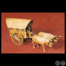 CARRETA CON TOLDO - Escultura en madera de ZENÓN PÁEZ ESQUIVEL