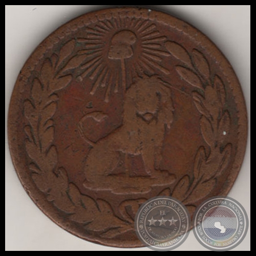 PRIMERA MONEDA PARAGUAYA (PM1) -  1/12 REAL – Año: 1845 - Acuñada en INGLATERRA