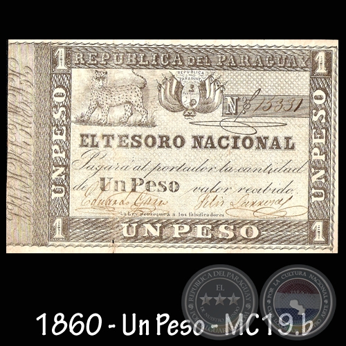 1860 - UN PESO - FIRMAS: EDUARDO GARZO  FLIX LARROSA