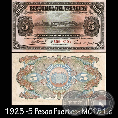CINCO PESOS FUERTES - FIRMA: MARIANO B. MORESCHI – PABLO M. INSFRÁN