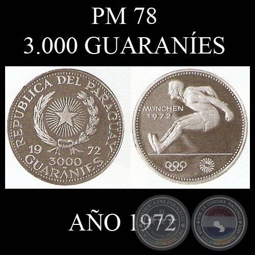 PM 78 – 3.000 GUARANÍES – AÑO 1972