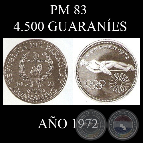 PM 83 – 4.500 GUARANÍES – AÑO 1972