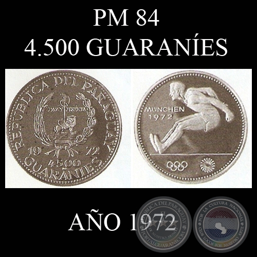 PM 84  4.500 GUARANES  AO 1972