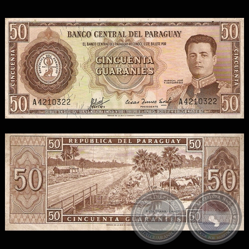 CINCUENTA GUARANÍES - FIRMA: AUGUSTO COLMÁN VILLAMAYOR - CÉSAR ROMEO ACOSTA