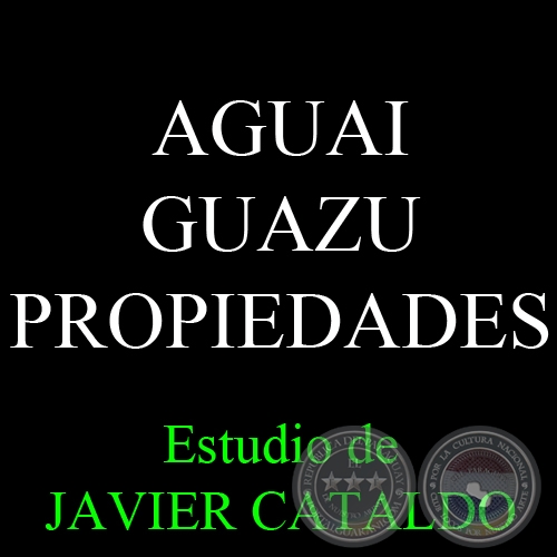 AGUAI GUAZU - PROPIEDADES - Estudio de JAVIER CATALDO