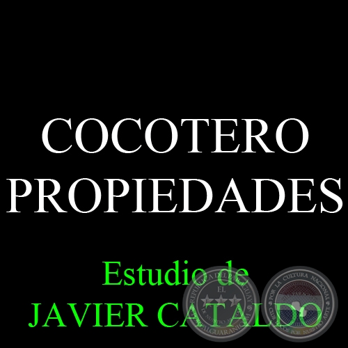 COCOTERO - PROPIEDADES - Estudio de JAVIER CATALDO