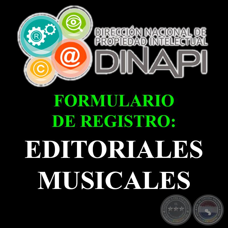 SOLICITUD DE REGISTRO - EDITORIALES MUSICALES