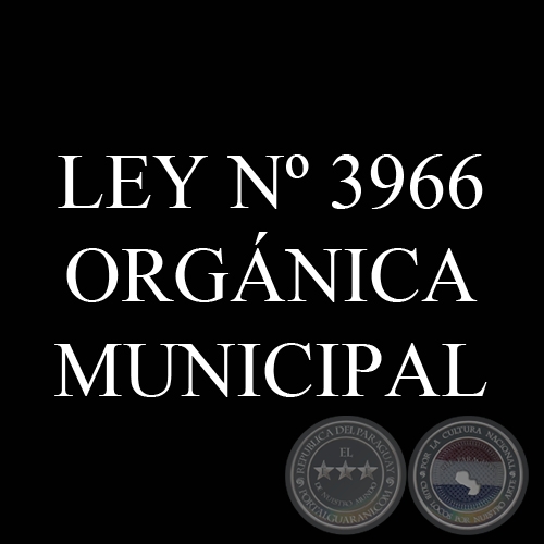 LEY Nº 3966 - ORGÁNICA MUNICIPAL