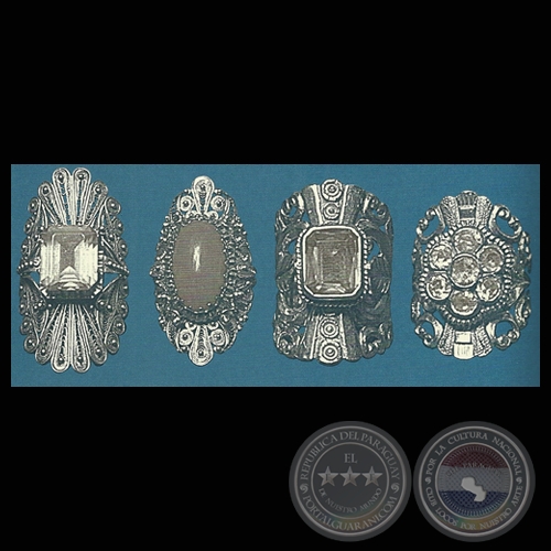 ANILLOS CARRETONES DE ORO CON PIEDRAS Y CORAL. SIGLO XIX y SIGLO XX - COLECCIÓN MILDA RIVAROLA