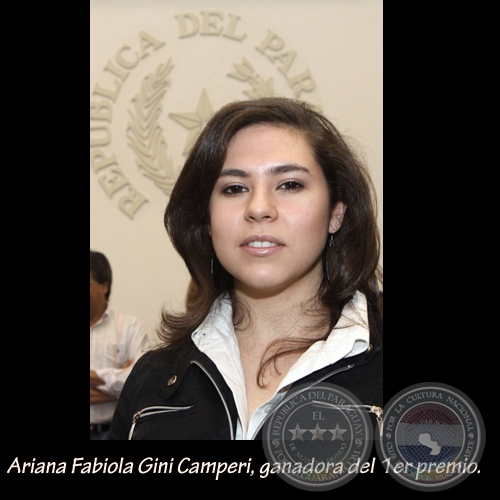 Ariana Fabiola Gini Camperi, ganadora del primer premio.