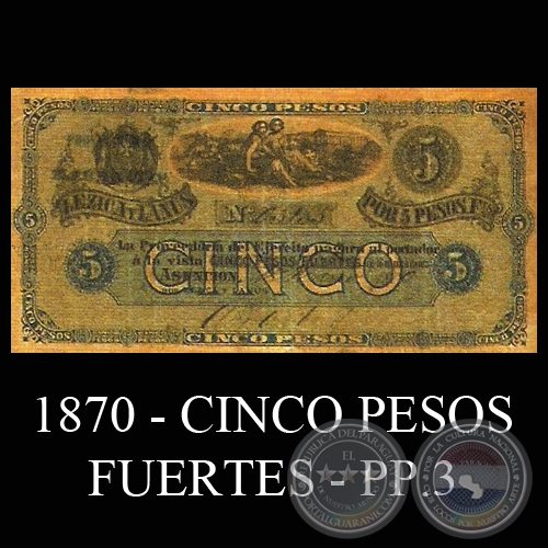 1870 - CINCO PESOS FUERTES - PP2 - PROVEEDURA DEL EJRCITO