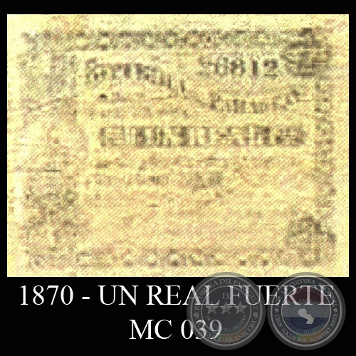 1870 - UN REAL FUERTE - MC039 - FIRMAS: TOMS GREENSHIELDS  JOS TORIBIO ITURBURU