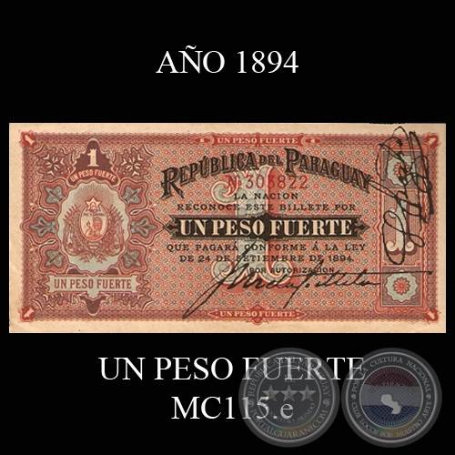 UN PESO FUERTE - MC115.e - FIRMA: JOS URDAPILLETA  LUIS PLATE