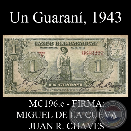 UN GUARAN - 1943 - FIRMA: MIGUEL DE LA CUEVA - JUAN R. CHAVES