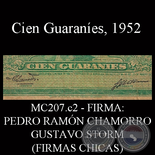 CIEN GUARANES - FIRMA: PEDRO RAMN CHAMORRO - GUSTAVO STORM (FIRMAS CHICAS)