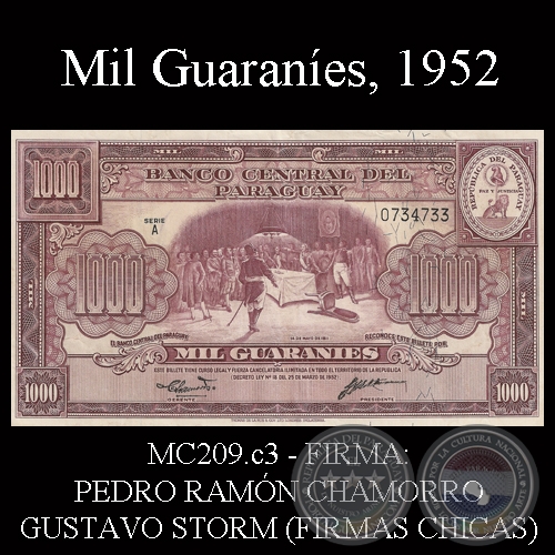 MIL GUARANÍES - FIRMA: PEDRO RAMÓN CHAMORRO - GUSTAVO STORM (FIRMAS CHICAS)