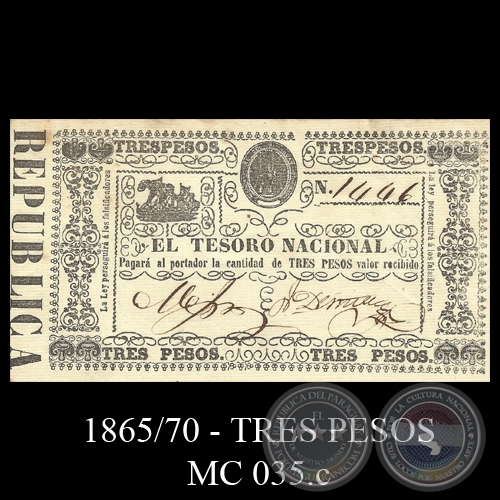 TRES PESOS - MC035.c - FIRMAS : AGUSTÍN TRIGO y V. DENTELLOS