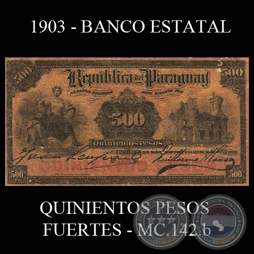 QUINIENTOS PESOS FUERTES - MC149.a - FIRMA: JUAN LEOPARDI – GUILLERMO ALONSO
