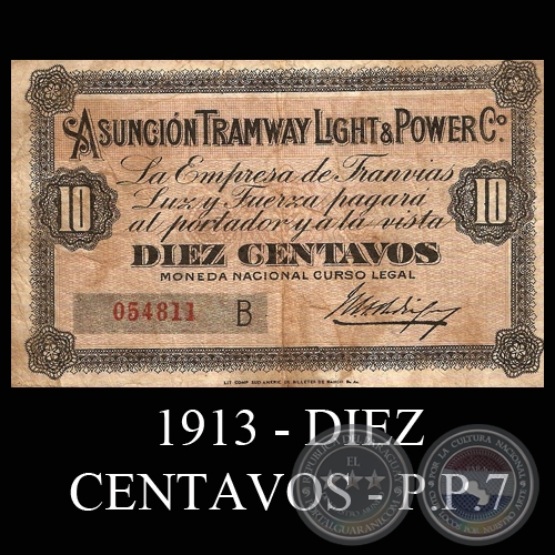 1913 - DIEZ CENTAVOS - PP7 - FIRMAS: MANUEL RODRGUEZ