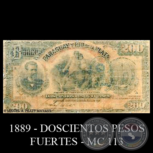 DOSCIENTOS PESOS FUERTES - MC113 - FIRMA: JOSÉ URDAPILLETA - ……………