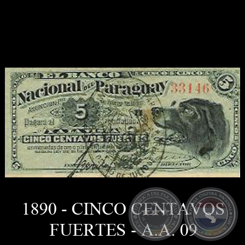 CINCO CENTAVOS FUERTES - A.A. 09 - FIRMA: JOSÉ URDAPILLETA - J.E. SAGUIER