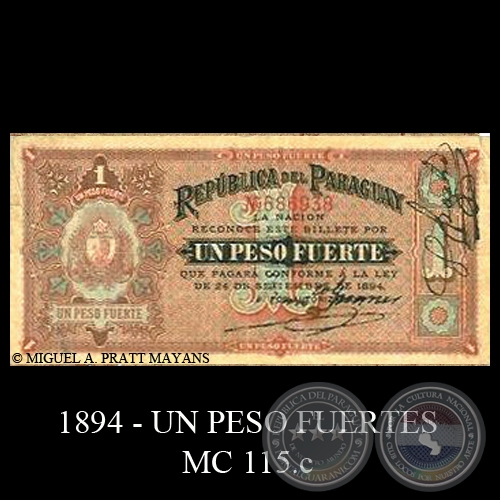 UN PESO FUERTE - MC115.c - FIRMA: FRANCISCO GUANES – LUIS PATRI
