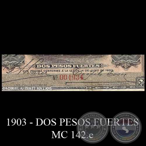 DOS PESOS FUERTES - MC142.e - FIRMAS: ISIDORO ÁLVAREZ - TEOFILO SOSA