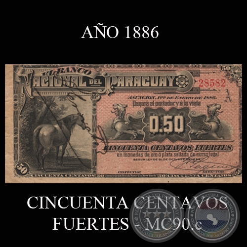 CINCUENTA CENTAVOS FUERTES - MC90.c - FIRMAS: ÁNGEL CROVATTO – J.E. SAGUIER