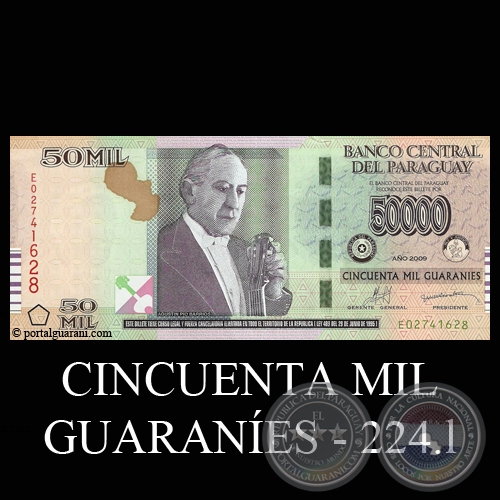 CINCUENTA MIL GUARANES - MC221.l - FIRMA: JORGE VILLALBA - JORGE CORVALN