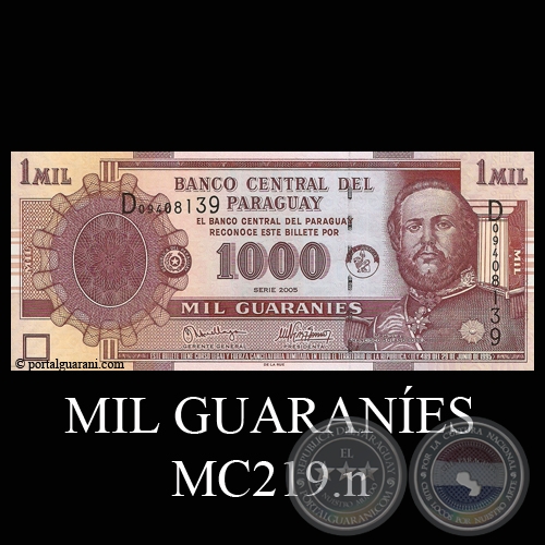 MIL GUARANES - MC219.n - FIRMA: ROLANDO ARRLLAGA YALUK - MNICA PREZ DOS SANTOS