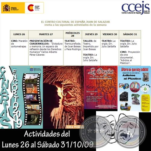 Actividades del Lunes 26 al Sábado 31/10/09