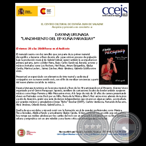 "Lanzamiento del EP Kuña Paraguay" - Dayana Urunaga