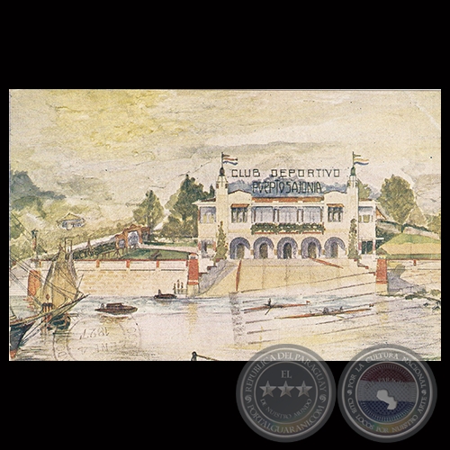 CLUB DEPORTIVO DE PUERTO SAJONIA, 1926 - ASUNCIÓN - POSTAL DEL PARAGUAY