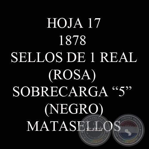 1878 - SELLOS DE 1 REAL CON SOBRECARGA 5 - Nº EN NEGRO (MATASELLOS)