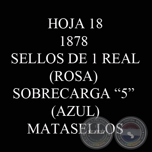 1878 - SELLOS DE 1 REAL CON SOBRECARGA 5 - N EN AZUL (MATASELLOS)