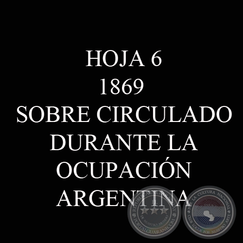 1869 - SOBRE CIRCULADO DESDE HUMAITA A BS AIRES - DURANTE LA OCUPACIN ARGENTIN 