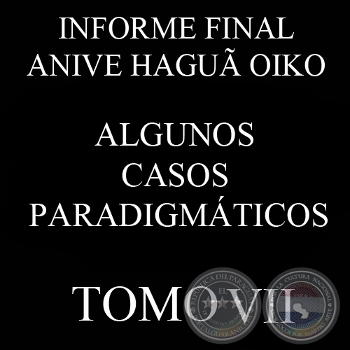 ALGUNOS CASOS PARADIGMÁTICOS - INFORME FINAL - TOMO 7 - COMISIÓN DE VERDAD Y JUSTICIA, PARAGUAY
