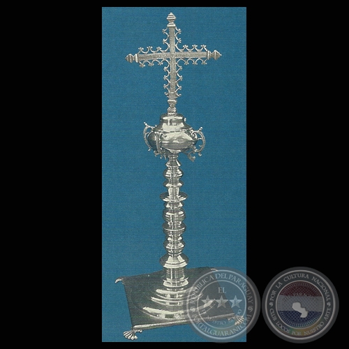 CRUZ CEREMONIAL. PLATA LABRADA, SIGLO XVIII - MUSEO FRAY JUAN BERNARDO DE CAAZAPÁ