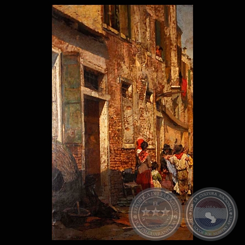 ESCENA CALLEJERA (Óleo de EGISTO LANCEROTTO)