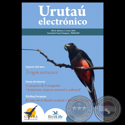 EL URUTAU ELECTRNICO - ENERO 2010 - AO 8, NMERO 01 - ASOCIACIN GUYRA PARAGUAY