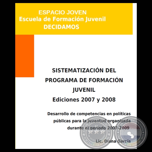 SISTEMATIZACIÓN DEL PROGRAMA DE FORMACIÓN JUVENIL - Lic. DIANA GARCÍA