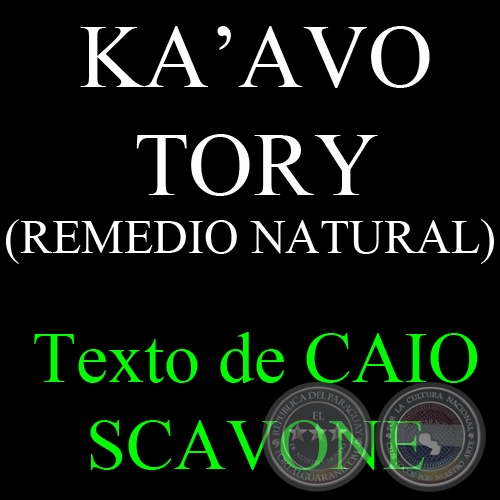 KAAVO TORY (REMEDIO NATURAL) - Texto de CAIO SCAVONE